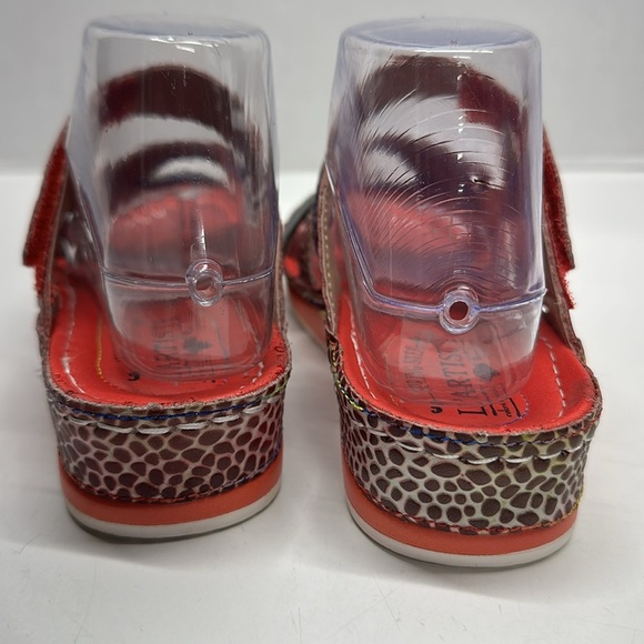 L'Aritste by Spring Step Caiman Sandals Shoes Open Toe Leather Floral Size 37 7 - Picture 5 of 9